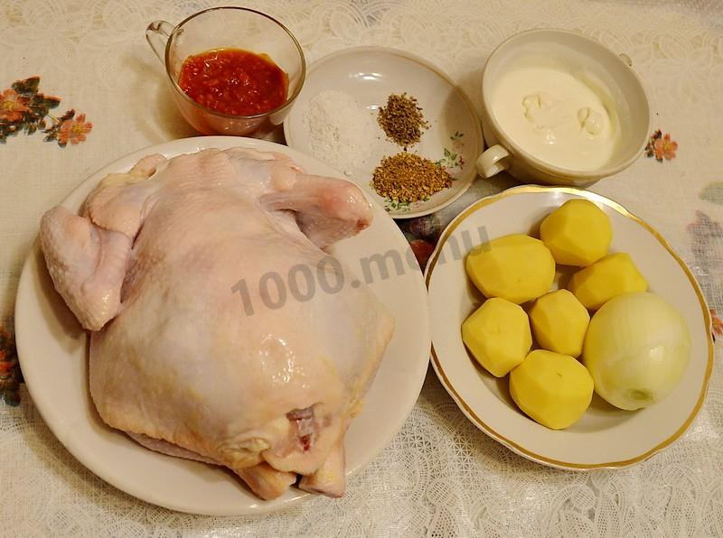 Шаг 1 приготовления Курица фаршированная картошкой в духовке в рукаве