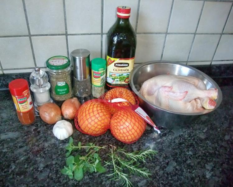 Шаг 1 приготовления Курица с грейпфрутом