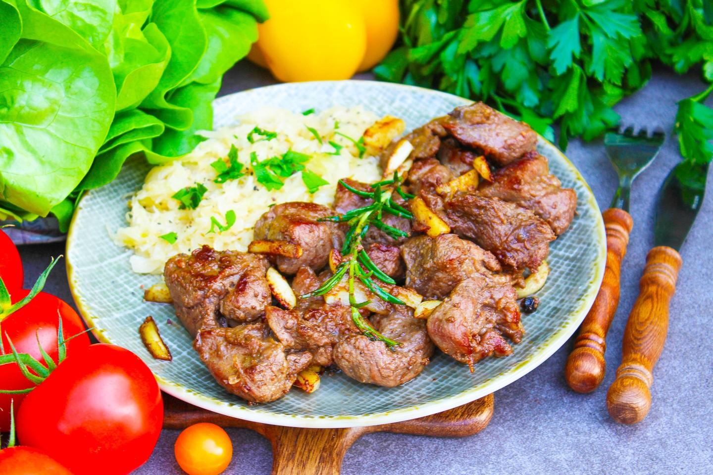 Обложка рецепта Мясо дикого кабана на сковороде