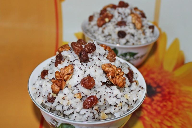 Шаг 16 приготовления Кутья с орехами и маком