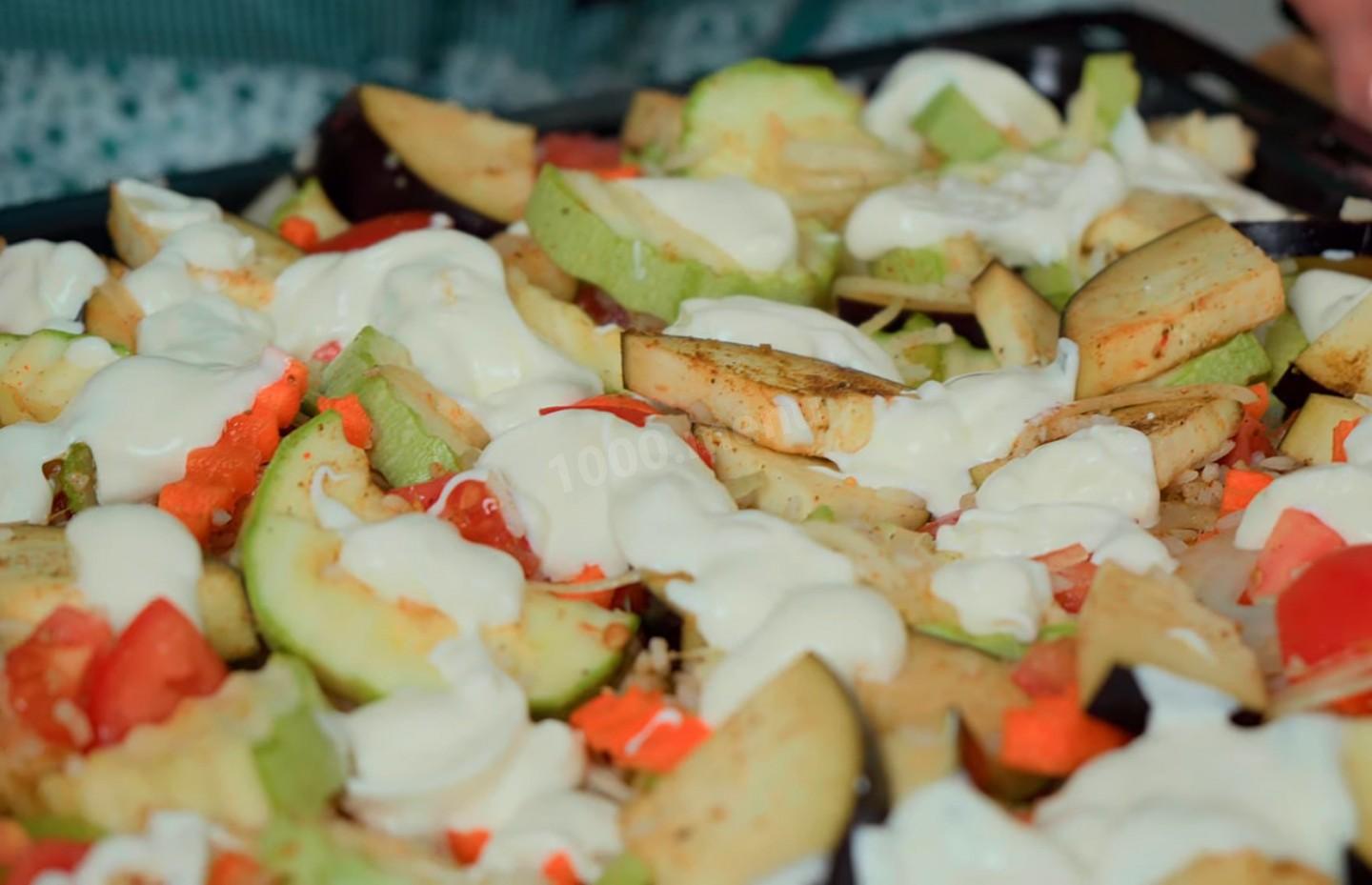 Шаг 8 приготовления Овощное рагу с кабачками и баклажанами и моцареллой