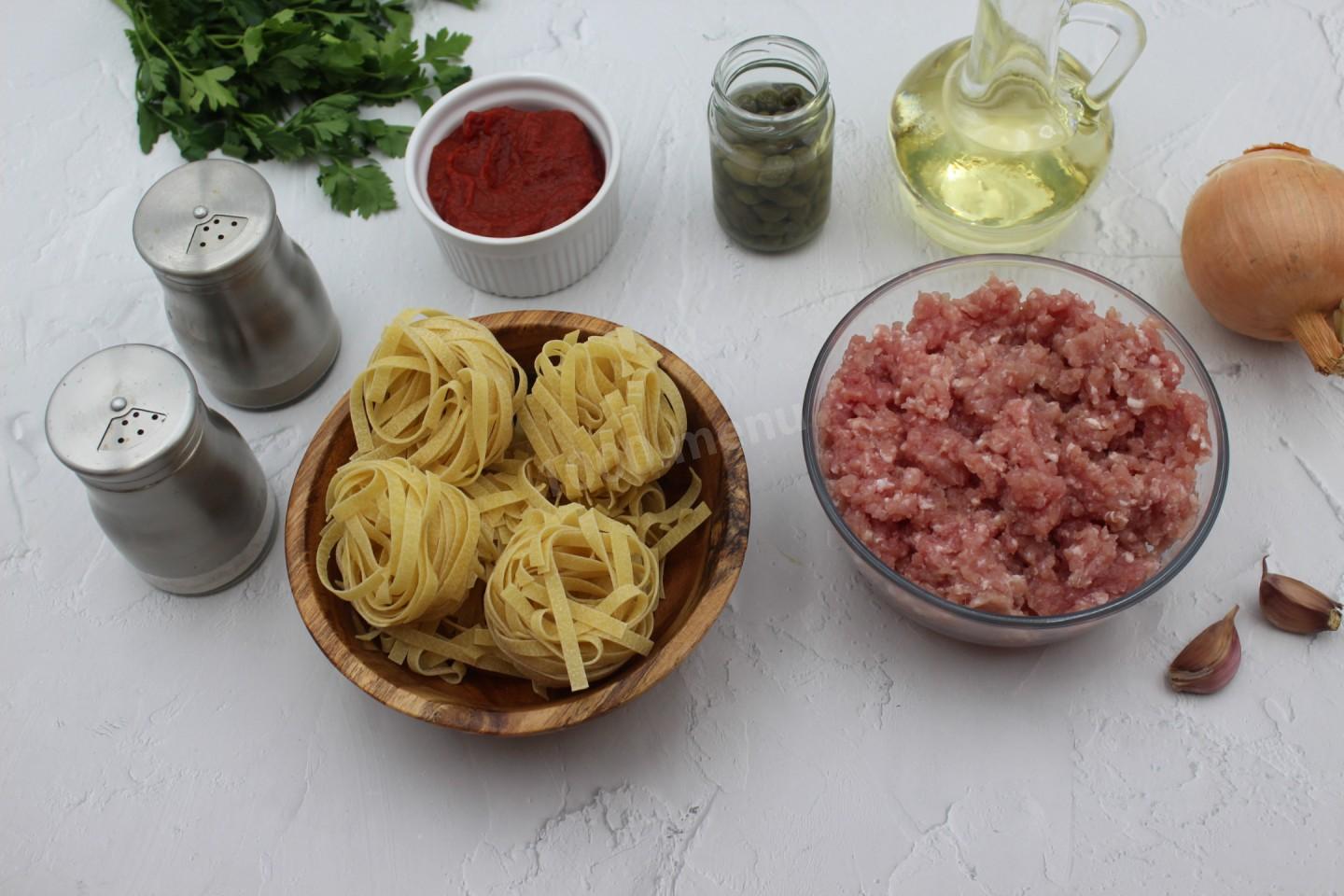 Шаг 1 приготовления Паста с каперсами