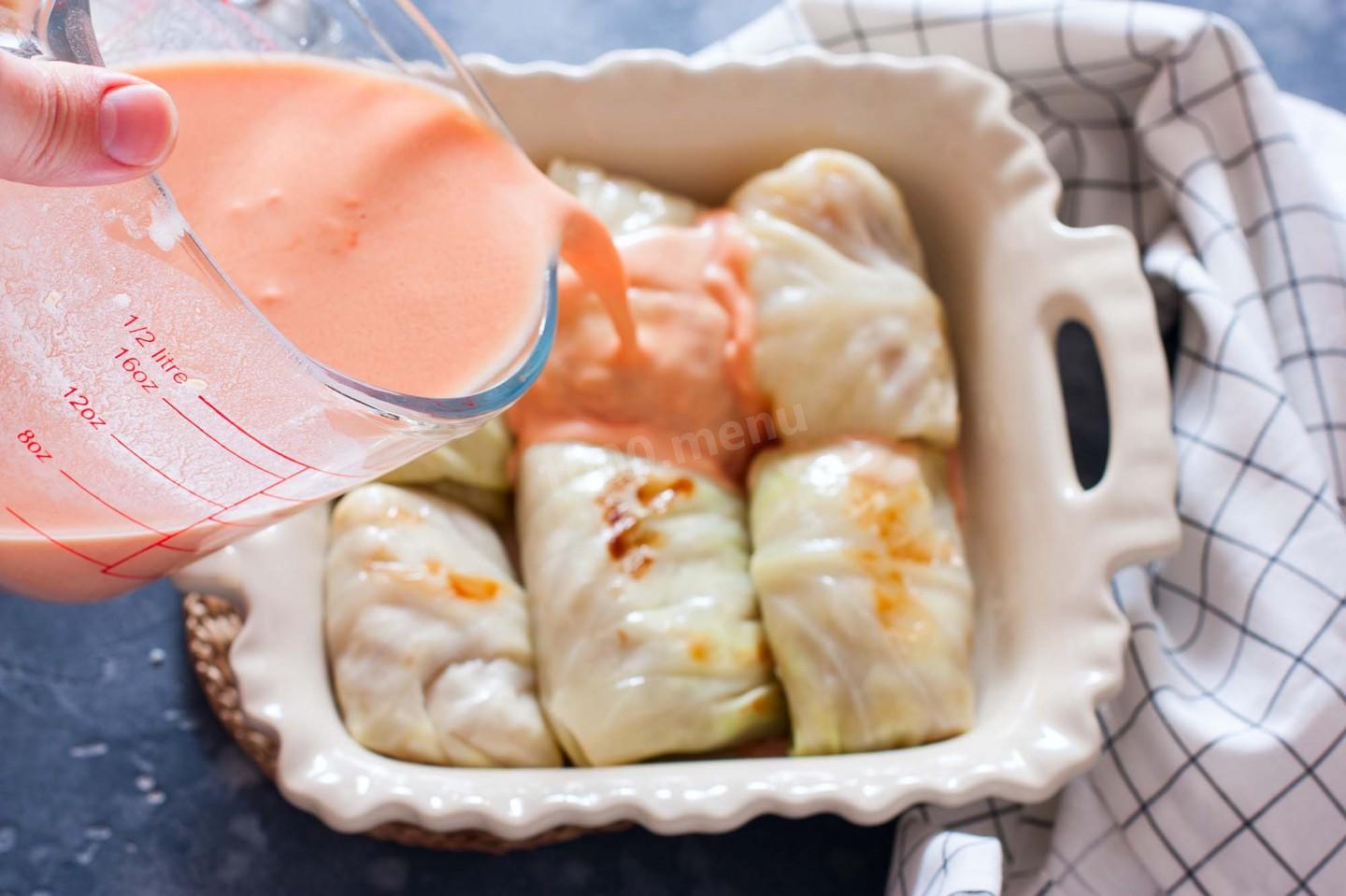 Шаг 10 приготовления Голубцы с капустой и фаршем в духовке
