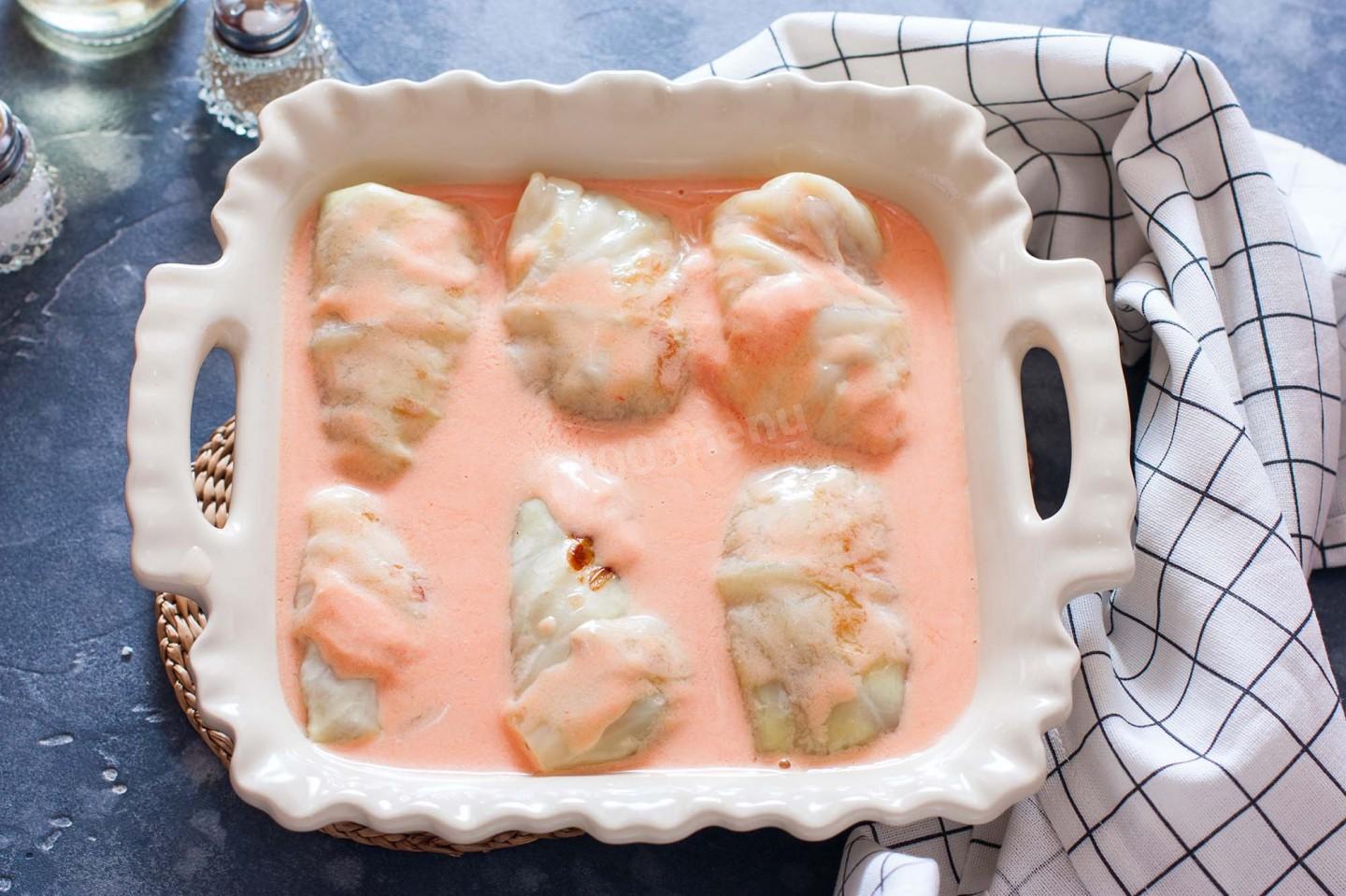 Шаг 11 приготовления Голубцы с капустой и фаршем в духовке