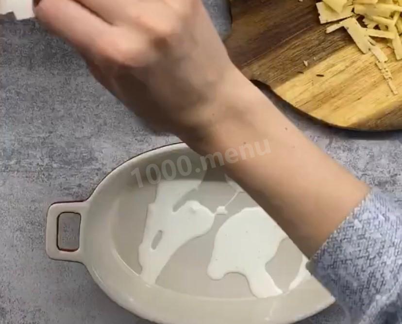 Шаг 3 приготовления лазанья из готовых листов с фаршем и сливками