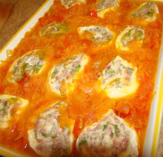 Шаг 14 приготовления Грузинчики с фаршем