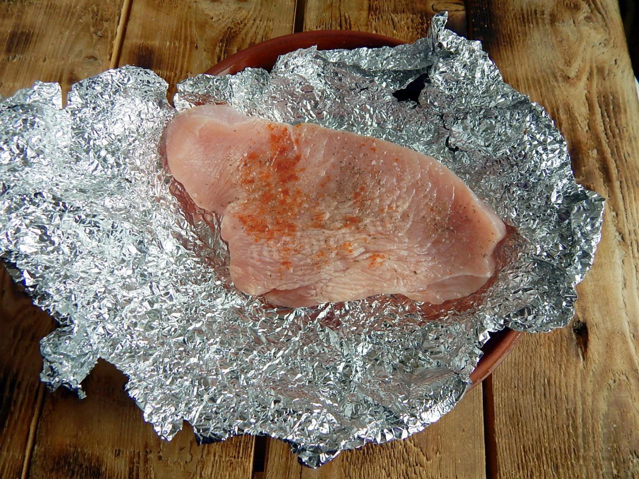 Шаг 3 приготовления Мясо с гарниром