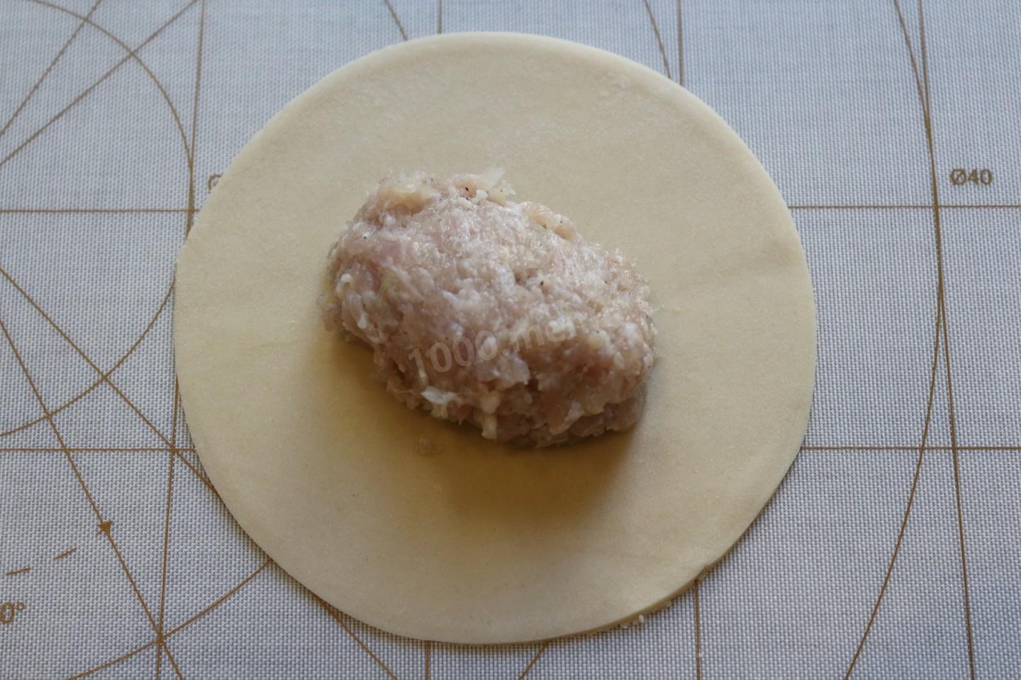 Шаг 6 приготовления Манты с мясом и курдючным жиром