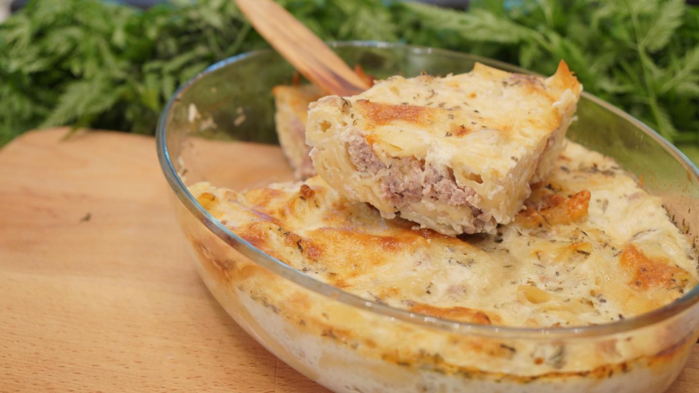 Шаг 8 приготовления Запеканка из макарон по-флотски