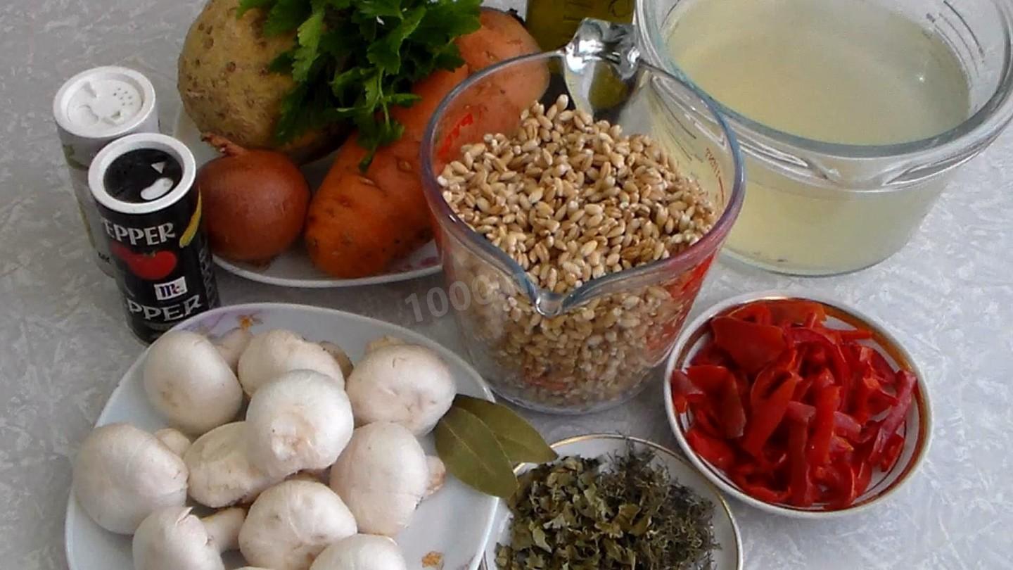 Шаг 1 приготовления Перловка с грибами в мультиварке