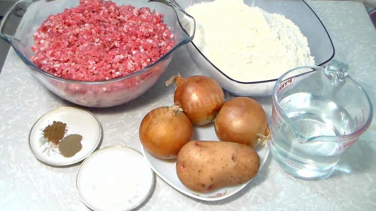 Шаг 1 приготовления Манты со свиным и говяжьим фаршем
