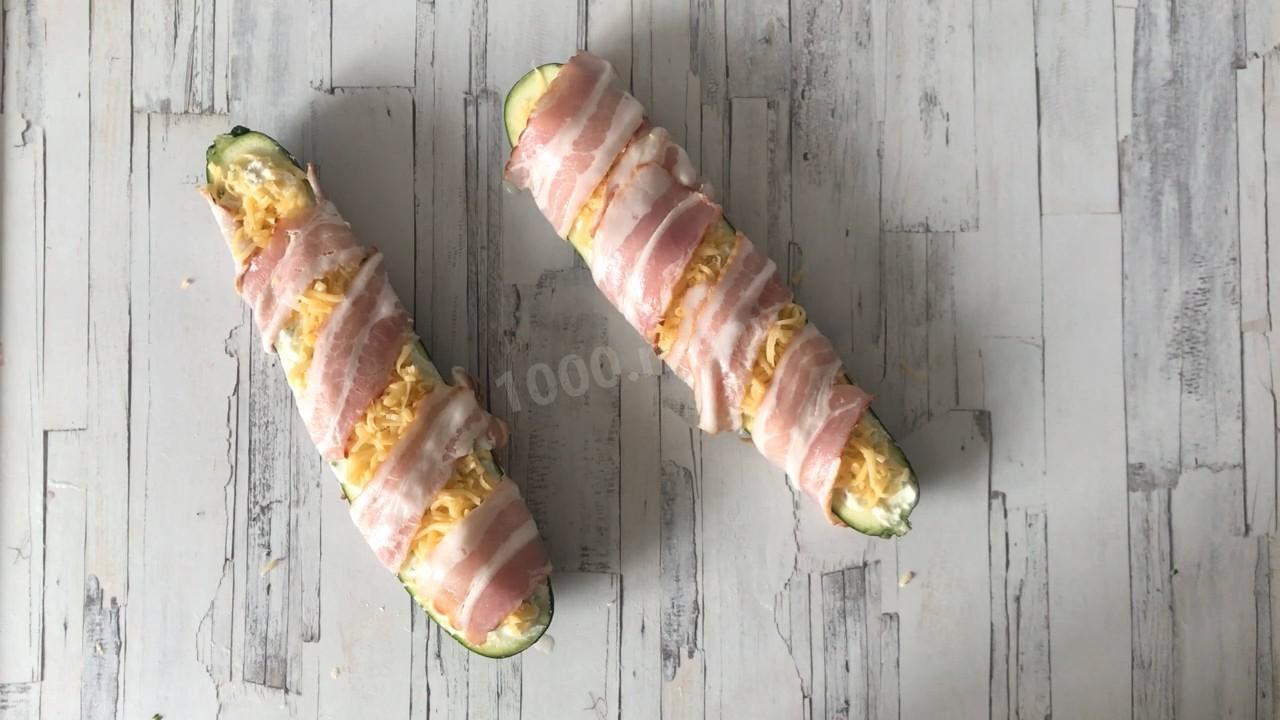 Шаг 11 приготовления Кабачки, фаршированные сыром в духовке