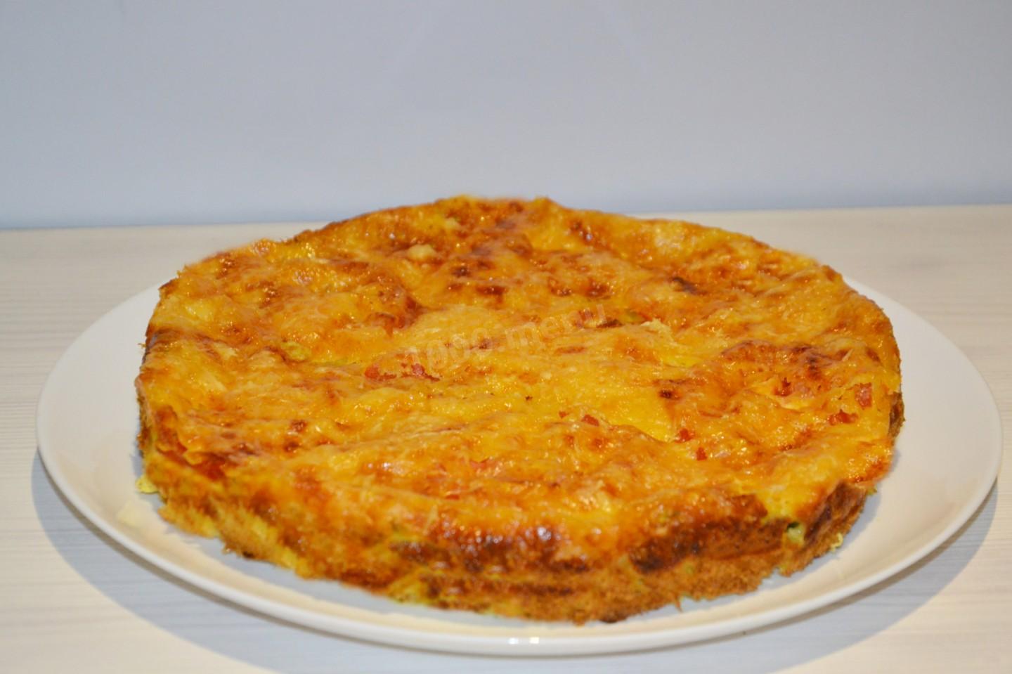Шаг 9 приготовления Пицца на кабачковой основе в духовке