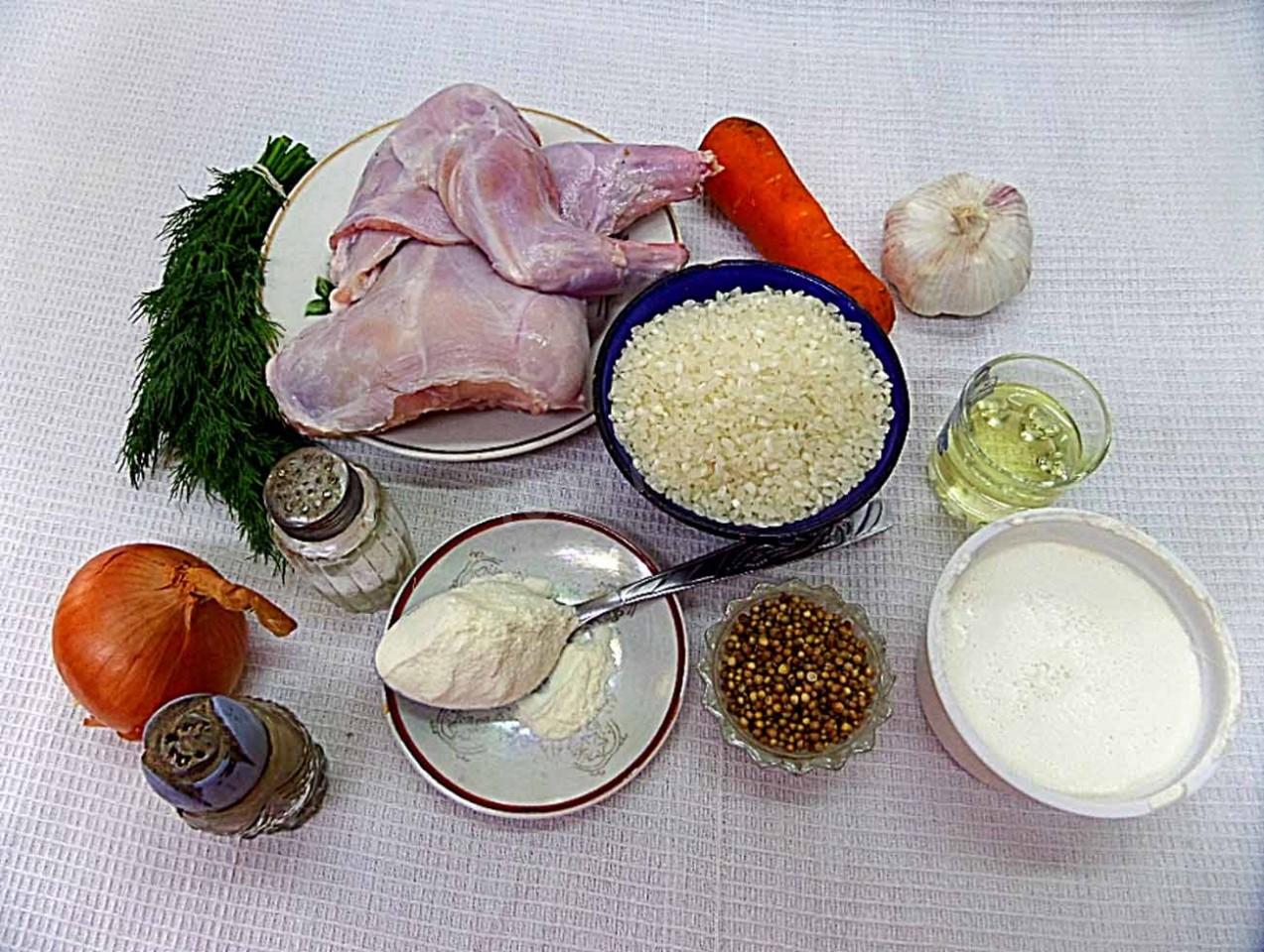 Шаг 1 приготовления Кролик в сливочной подливе