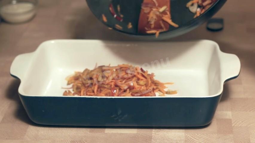 Шаг 10 приготовления Запеканка из баклажанов с мясным фаршем