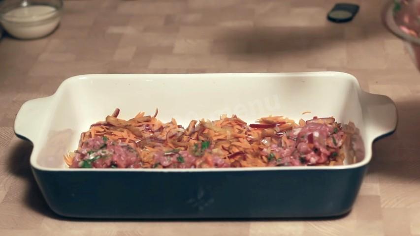 Шаг 13 приготовления Запеканка из баклажанов с мясным фаршем
