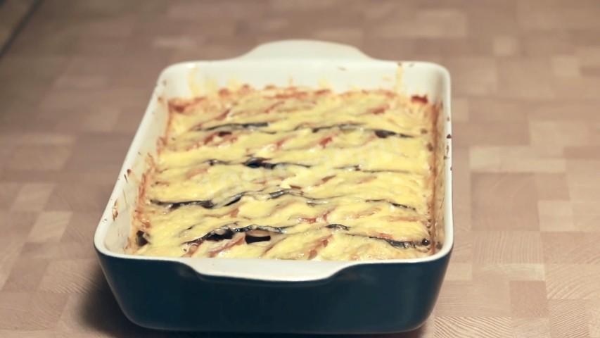 Шаг 17 приготовления Запеканка из баклажанов с мясным фаршем