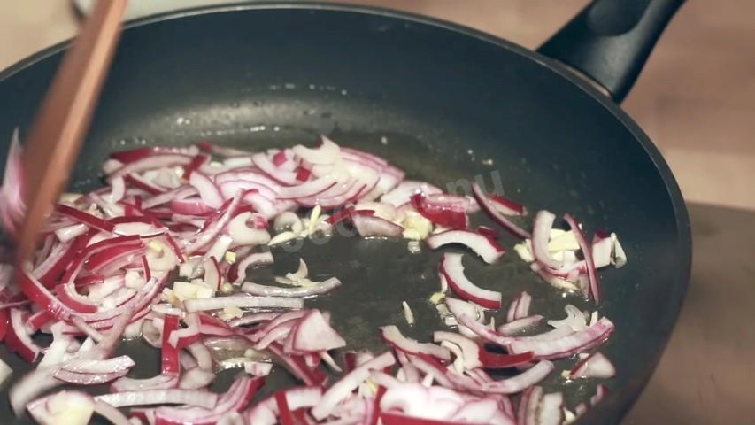 Шаг 8 приготовления Запеканка из баклажанов с мясным фаршем