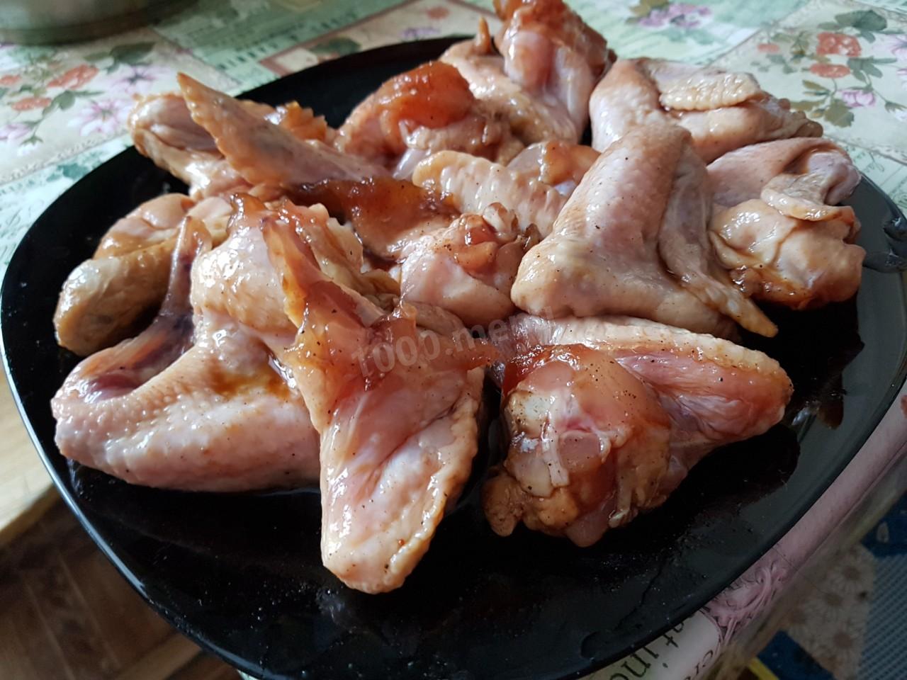Шаг 5 приготовления Куриные крылья в сладко-соленом соусе в микроволновке