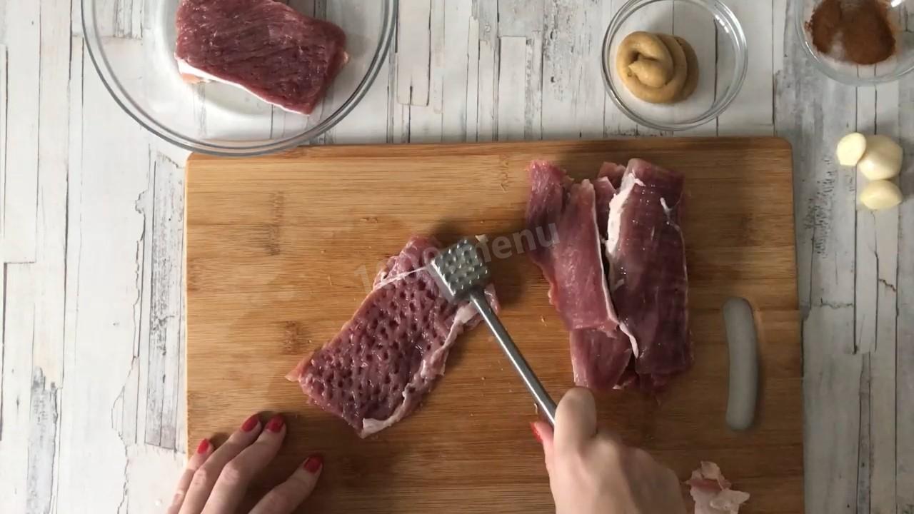 Шаг 2 приготовления Запеченная свиная вырезка с горчицей