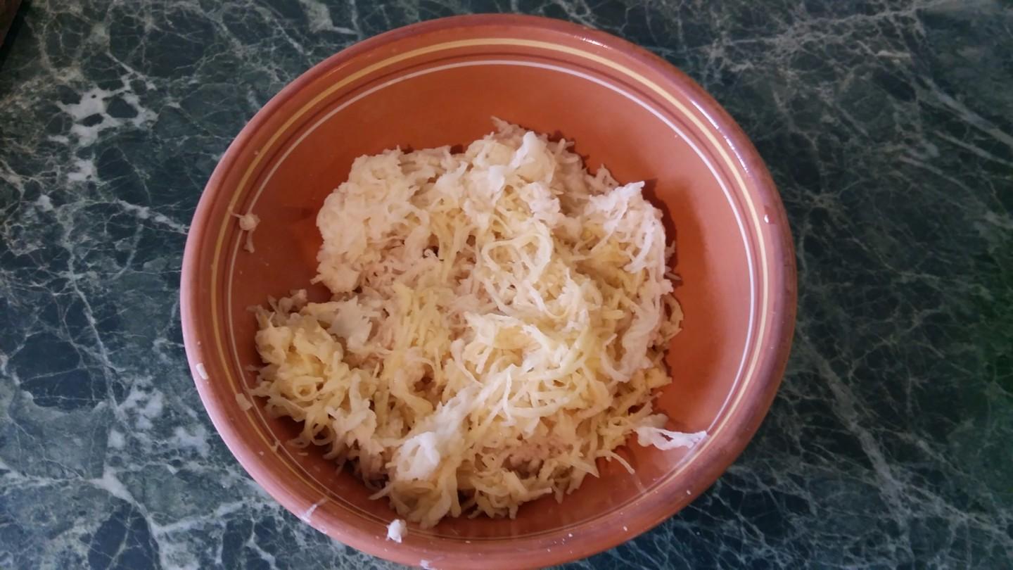 Шаг 3 приготовления Картофельно-куриные оладьи