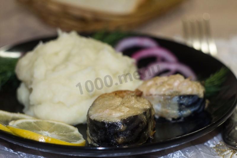 Шаг 13 приготовления Скумбрия запеченная с хреном майонезом и горчицей