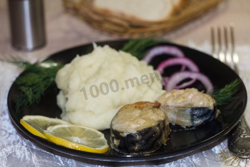 Обложка рецепта Скумбрия запеченная с хреном майонезом и горчицей