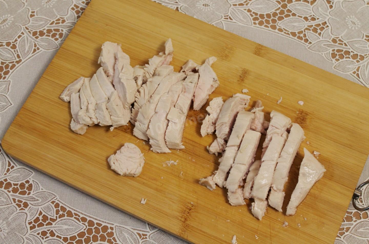 Шаг 4 приготовления Лингвини с курицей