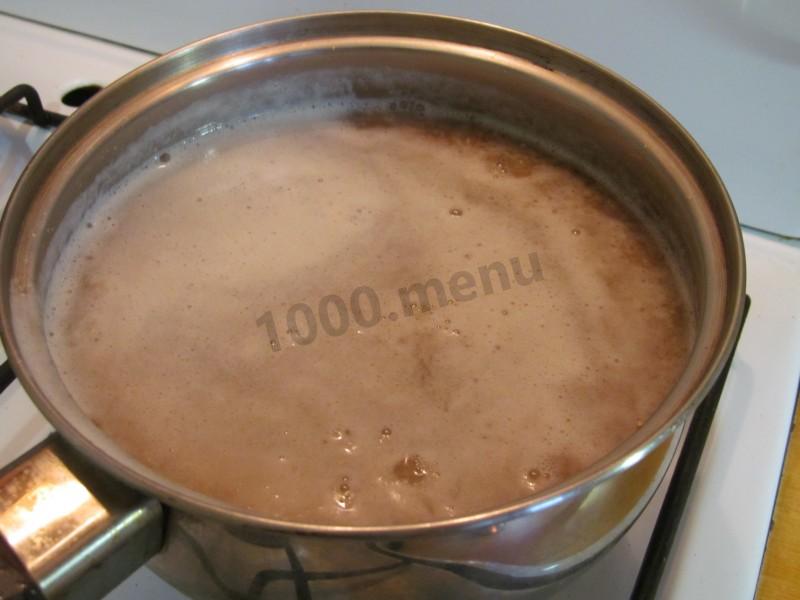 Шаг 9 приготовления Пшеничная каша с маслом сливочным без молока