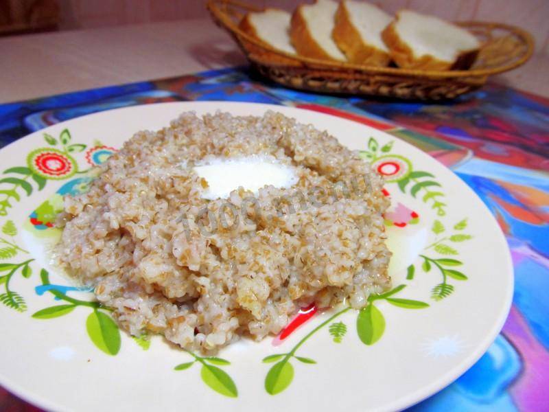 Обложка рецепта Пшеничная каша с маслом сливочным без молока