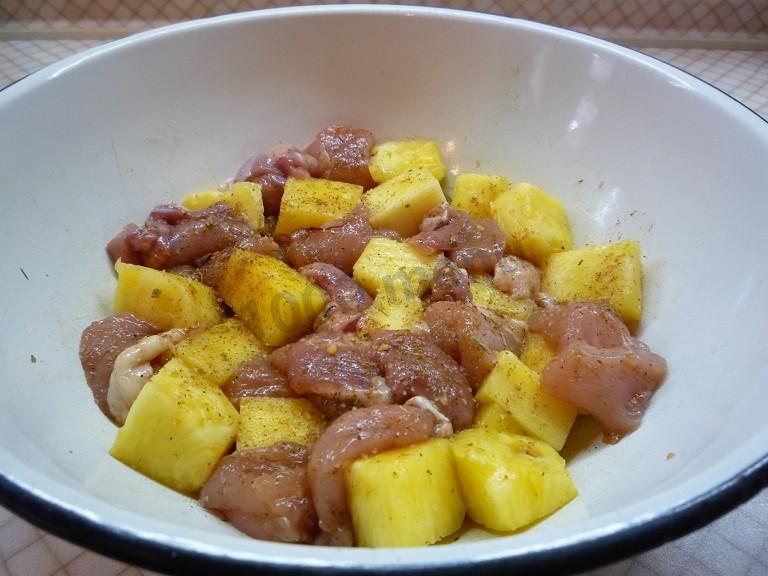 Шаг 3 приготовления Шашлык из курицы по-гавайски