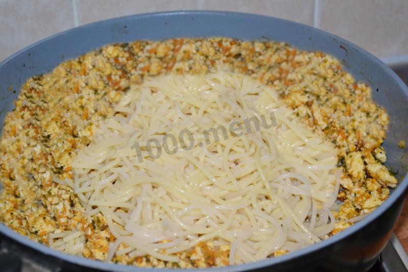 Шаг 11 приготовления Спагетти с куриным фаршем
