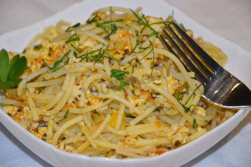 Шаг 12 приготовления Спагетти с куриным фаршем