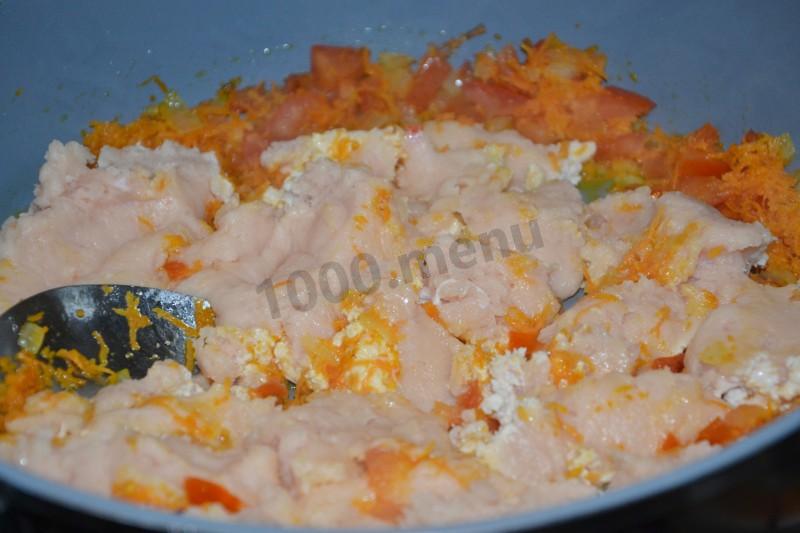 Шаг 8 приготовления Спагетти с куриным фаршем