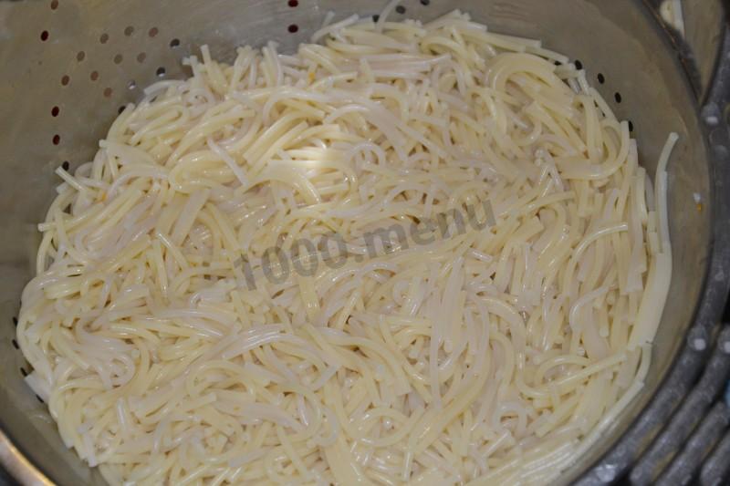 Шаг 9 приготовления Спагетти с куриным фаршем