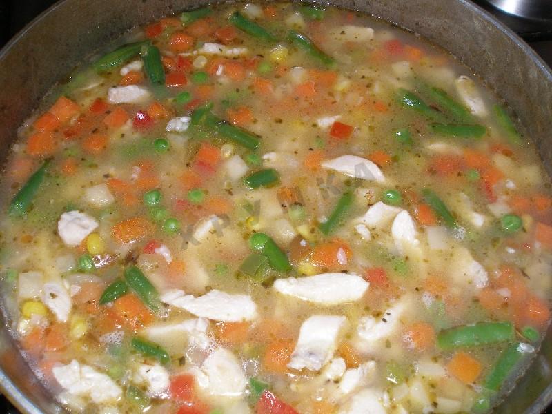 Шаг 9 приготовления Ризотто с курицей и замороженными овощами
