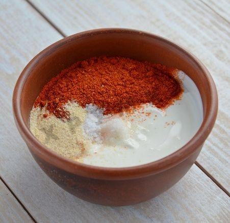 Шаг 11 приготовления Курица, фаршированная свининой грибами и фасолью