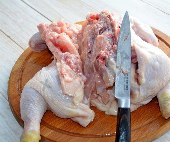 Шаг 5 приготовления Курица, фаршированная свининой грибами и фасолью