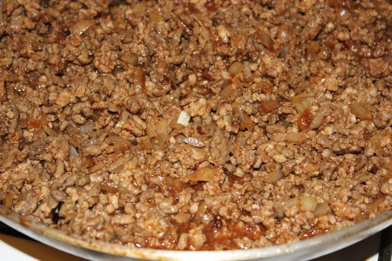Шаг 2 приготовления Мясная лазанья с грибным соусом