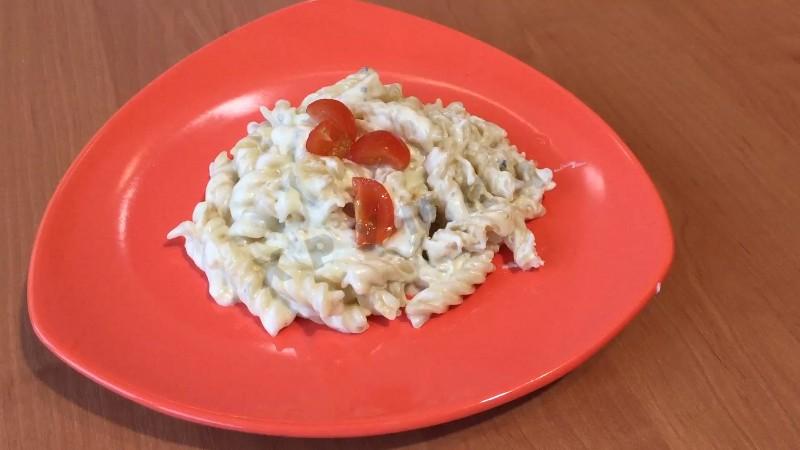 Шаг 5 приготовления Паста 4 сыра