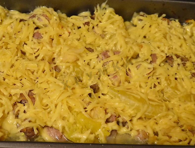 Шаг 8 приготовления Свинина с апельсинами и сыром в духовке