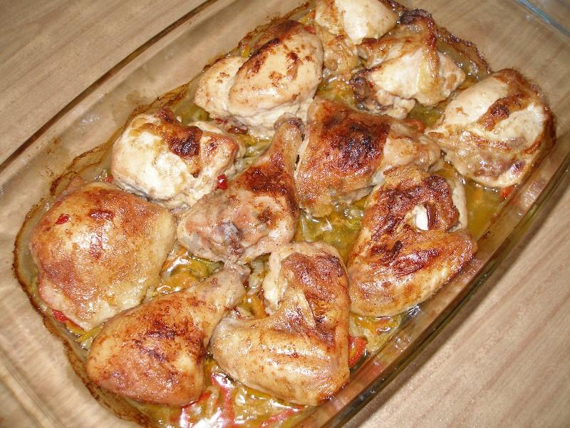 Шаг 11 приготовления Курочка запеченная в духовке на овощной подушке