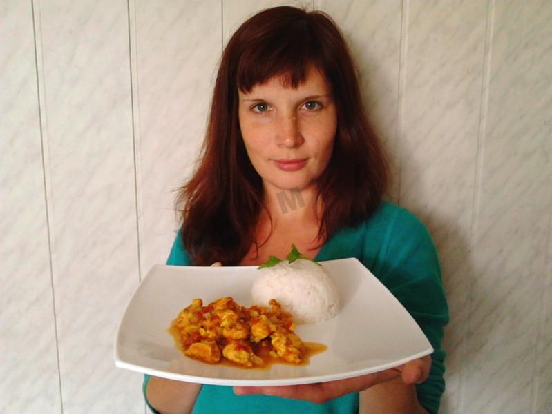 Шаг 12 приготовления Куриное филе с карри и овощами