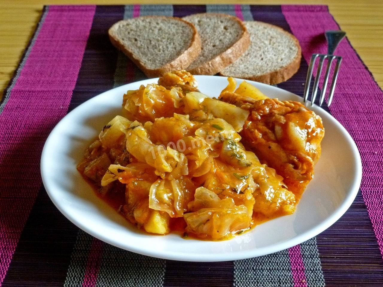 Обложка рецепта Окорочка с картошкой и капустой в утятнице