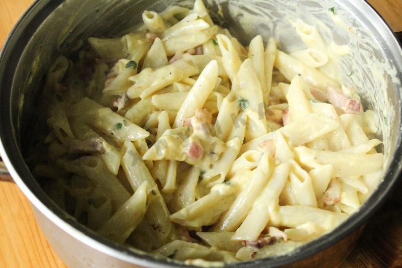 Шаг 15 приготовления Макароны карбонара с беконом