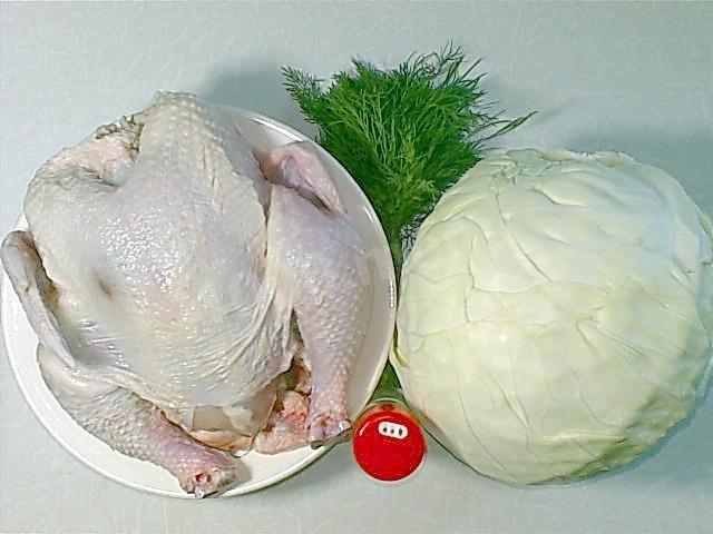 Шаг 1 приготовления Капуста запечённая на противне с кусочками куриного филе