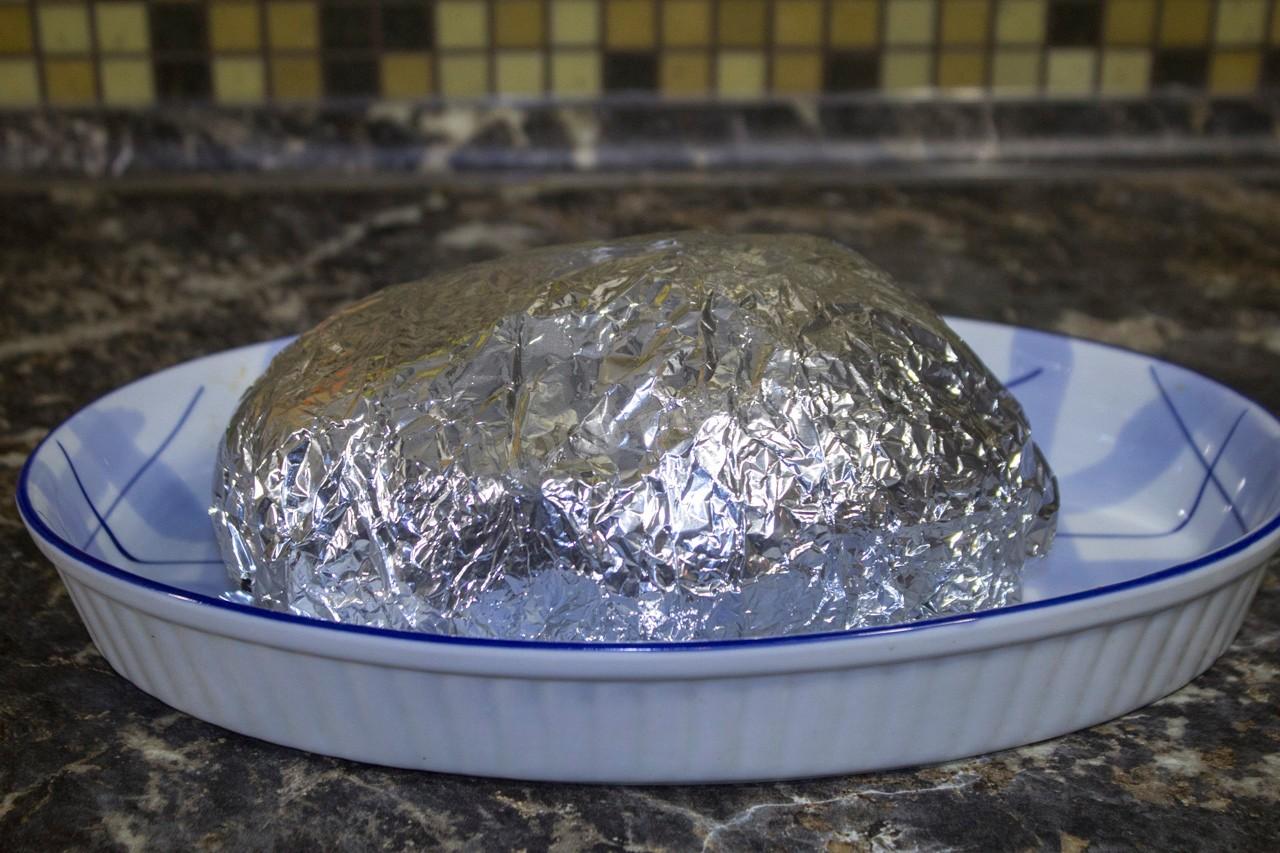 Шаг 12 приготовления Курица в фольге в маринаде из соевого соуса с имбирем