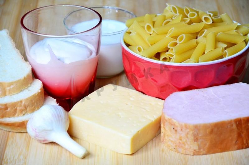 Шаг 1 приготовления Запеченные макароны с ветчиной