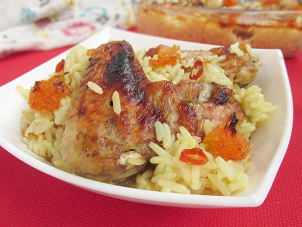 Обложка рецепта Курица запеченная с рисом
