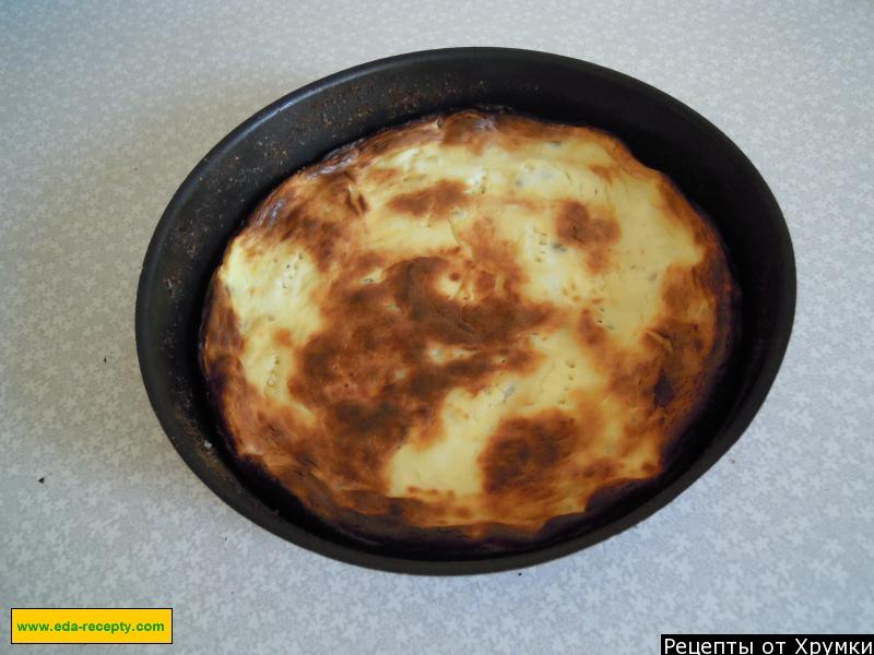 Шаг 5 приготовления Запеканка творожная с манкой изюмом в духовке